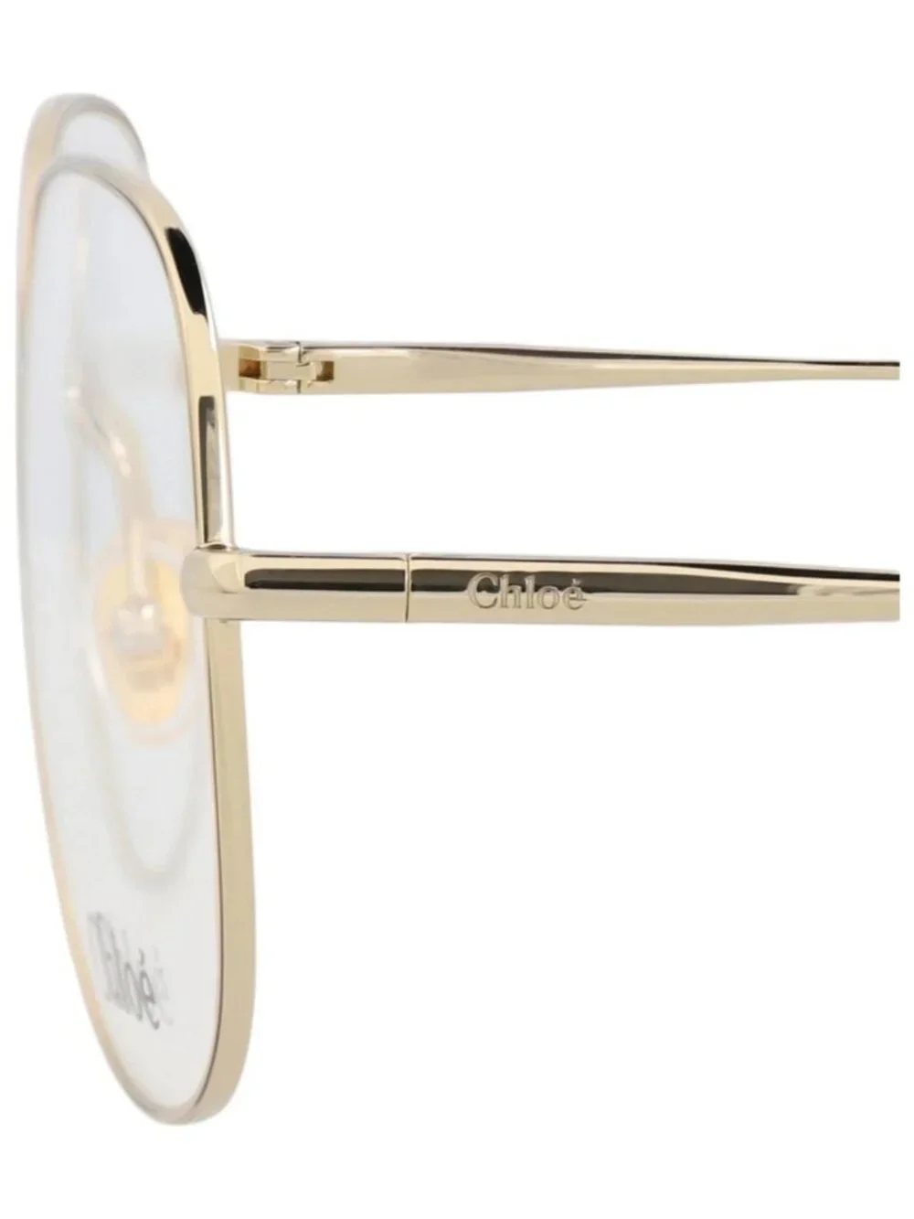 New Chloé Women's Eyeglasses Aviator Metal Frame Gold Gold Transparent